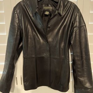 Black Leather Blazer Jacket by Banana Republic